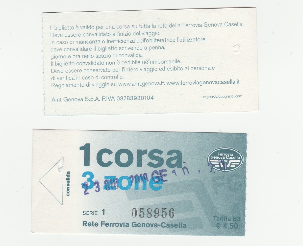 Генуя — Проездные документы