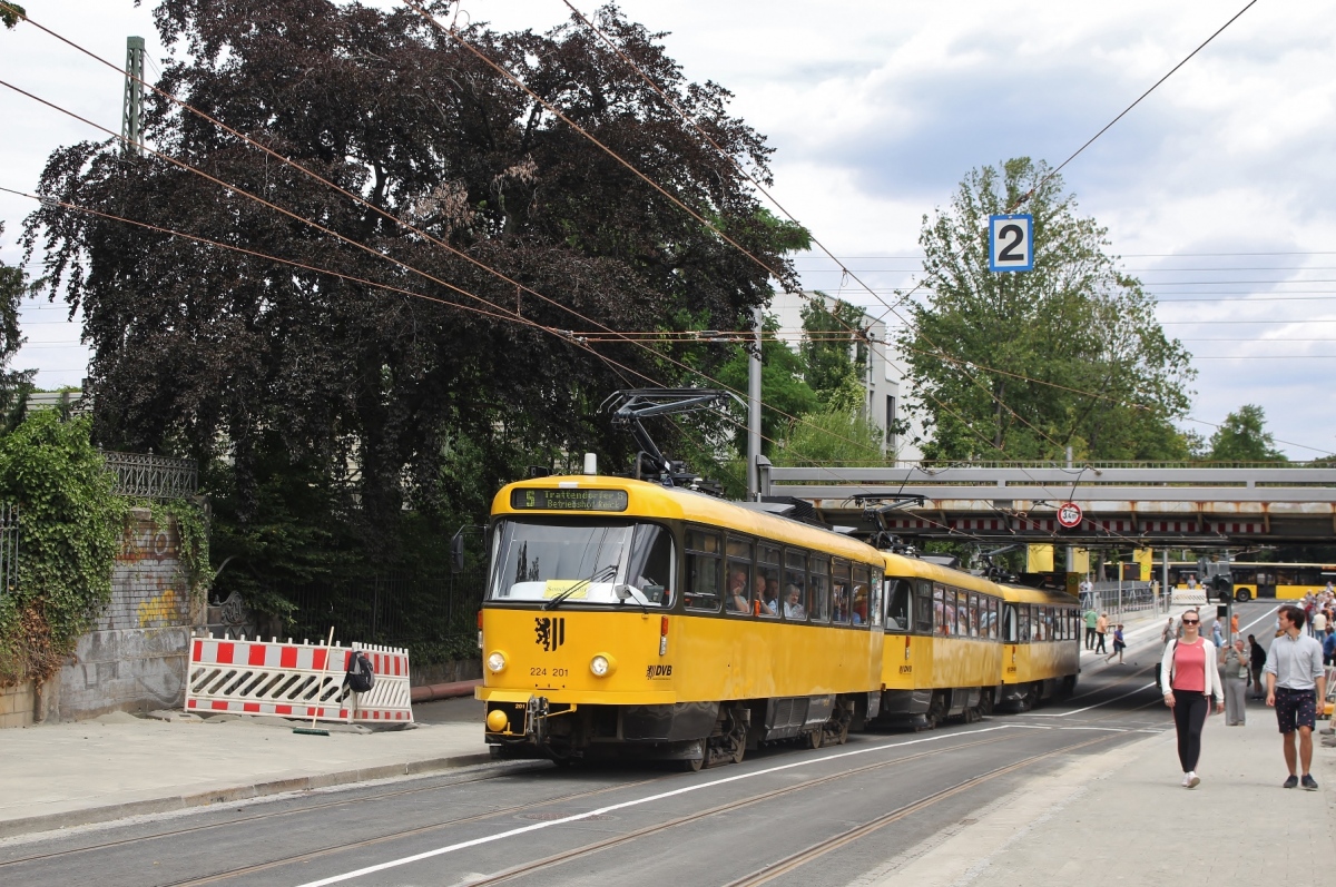 Дрезден, Tatra T4D-MT № 224 201; Дрезден — Открытие новой трамвайной линии на улицах Тиргартенштрассе и Оскарштрассе (04-06.07.2019)