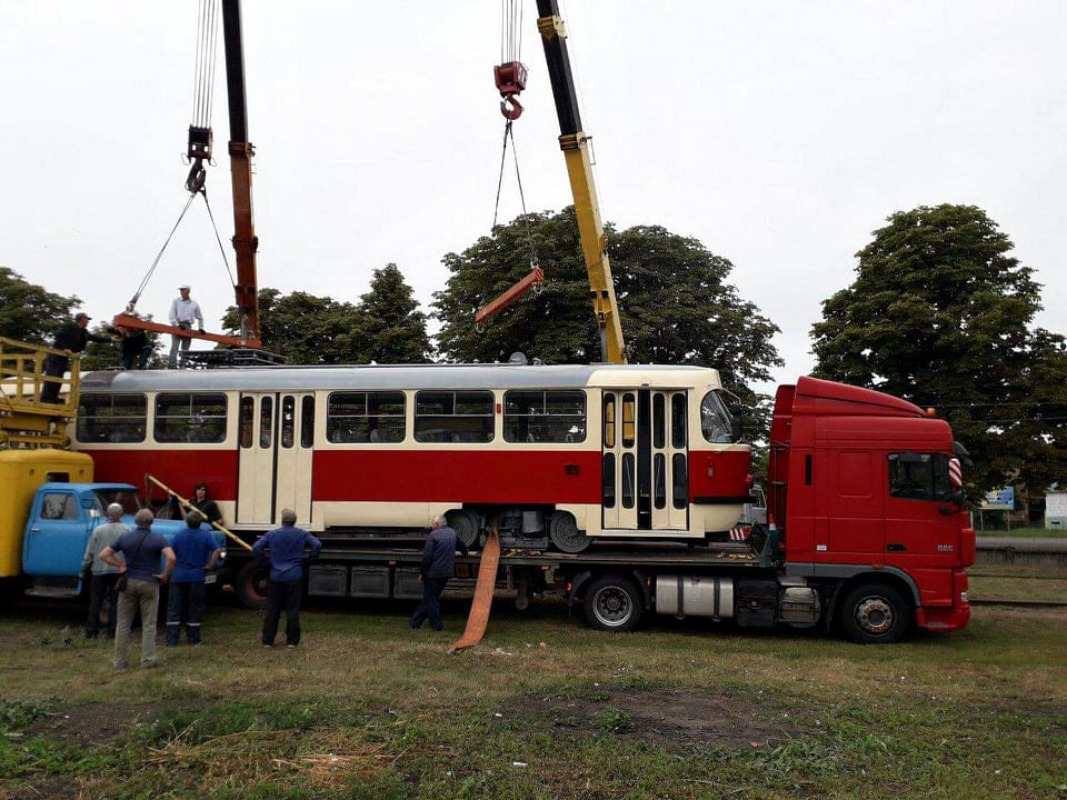 Konotop, Tatra T3A # 104; Konotop — Delivery of ex-Riga Tatra T3A Trams; Riika — Transportation of Rolling Stock
