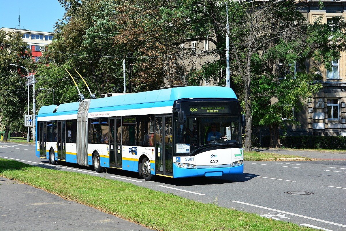 Ostrava, Solaris Trollino III 18 AC č. 3801 Ostrava, Solaris Trollino III 18 AC č. 3801