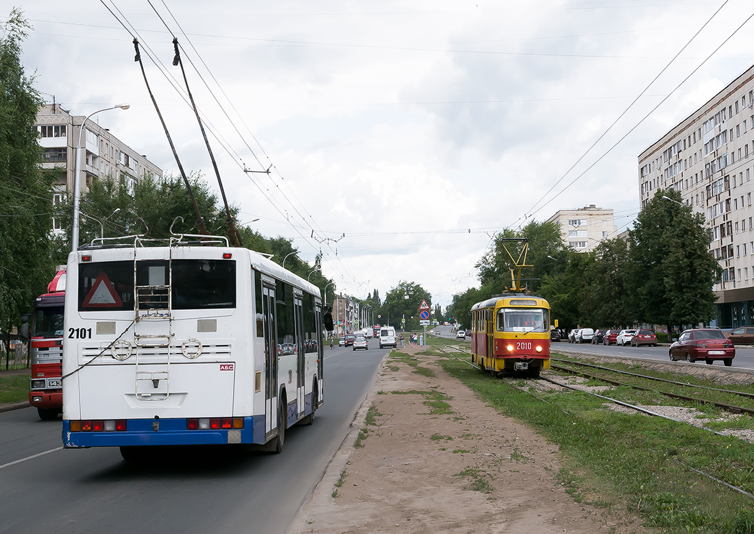 Уфа, НефАЗ-БТЗ 52765А № 2101; Уфа, Tatra T3D № 2010