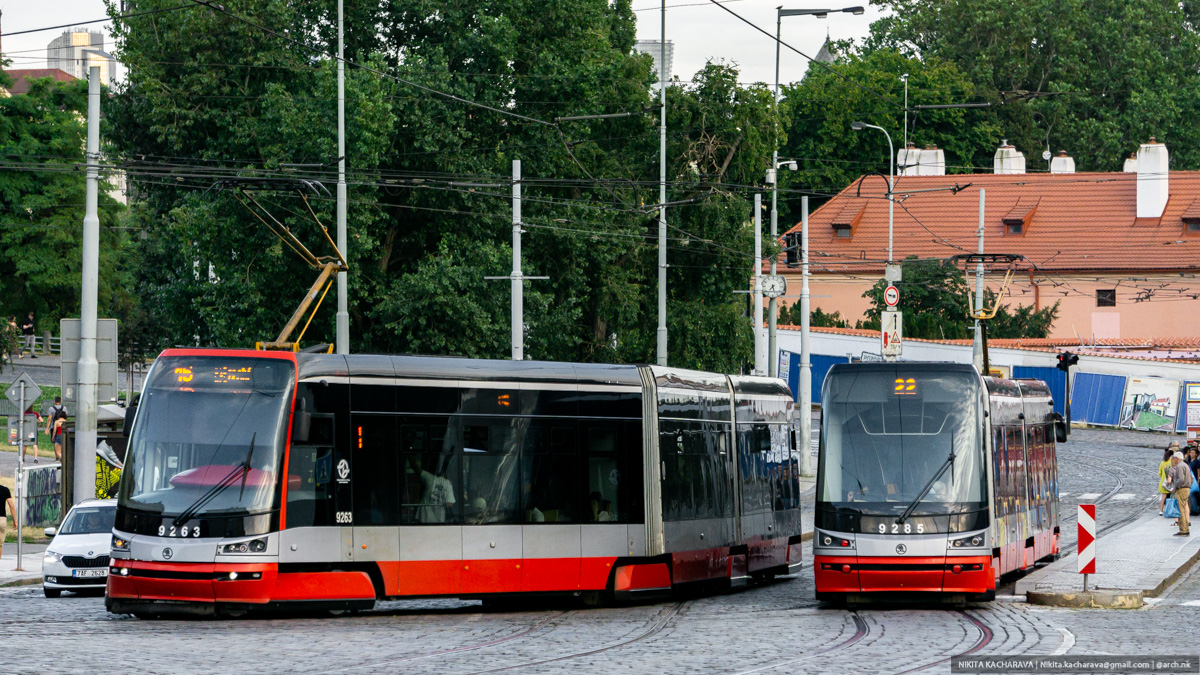 Прага, Škoda 15T3 ForCity Alfa Praha № 9263; Прага, Škoda 15T3 ForCity Alfa Praha № 9285