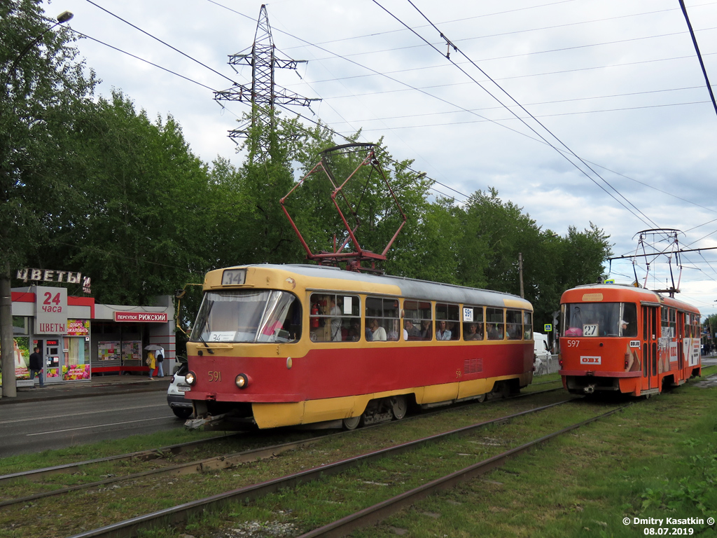 Екатеринбург, Tatra T3SU № 591