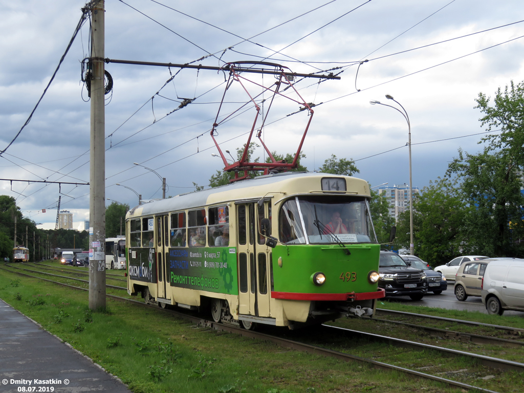 Екатеринбург, Tatra T3SU (двухдверная) № 493