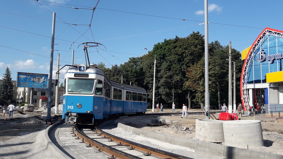 Винница, SWS/SIG/BBC Be 4/6 "Mirage" № 312; Винница — Реконструкция Замостянской улицы
