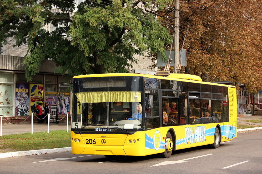 Кременчуг, ЛАЗ E183D1 № 206