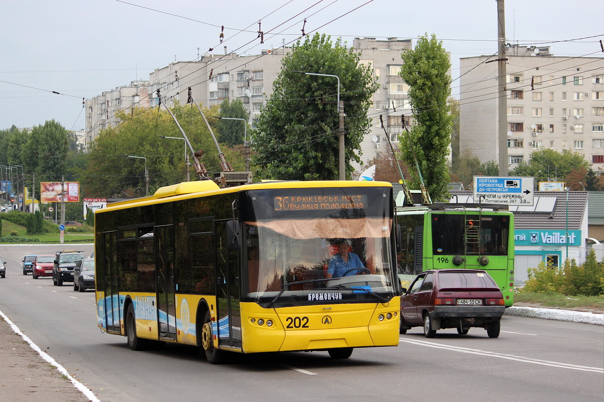 Кременчуг, ЛАЗ E183D1 № 202
