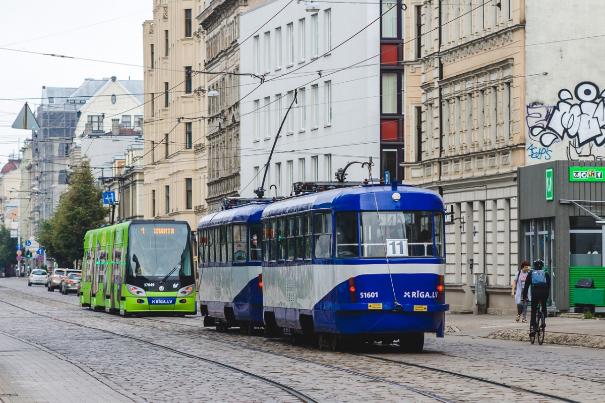 Рига, Tatra T3A № 51601; Рига, Škoda 15T ForCity Alfa Riga № 57049
