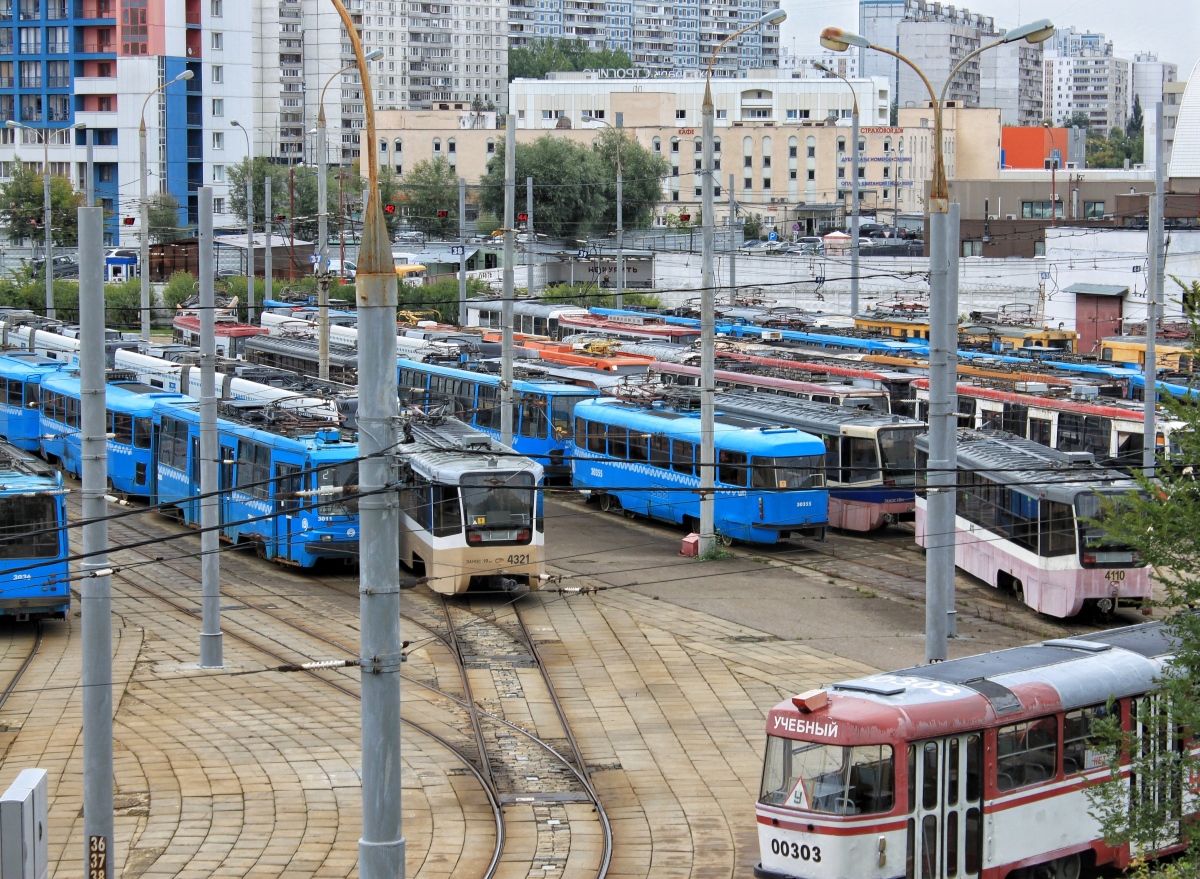 Москва — Виды с высоты; Москва — Трамвайные депо: [3] Краснопресненское. Новая территория в Строгино