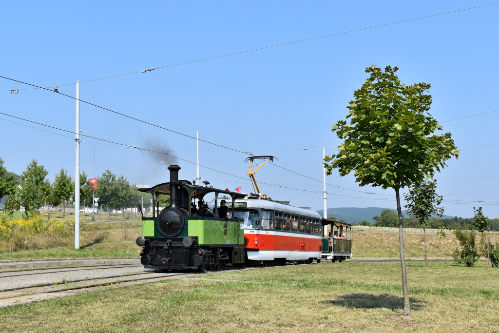 Brno, Krauss steam engine # 10; Brno — Streetparty 150 — 150 years of public transport in Brno celebrations