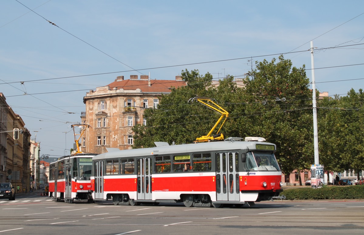 Брно, Tatra T3R.PV № 1517; Брно, Tatra T6A5 № 1228
