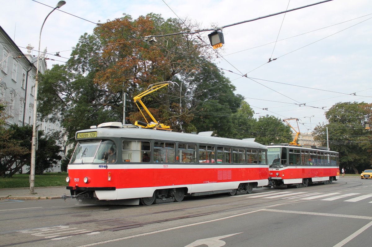 Брно, Tatra T3R.PV № 1517; Брно, Tatra T6A5 № 1228