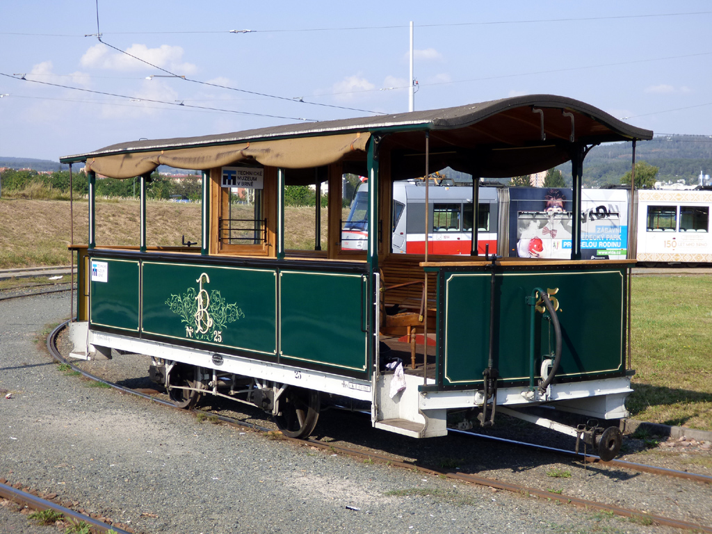 Brno, Graz 2-axle trailer car Nr. 25; Brno — Streetparty 150 — 150 years of public transport in Brno celebrations