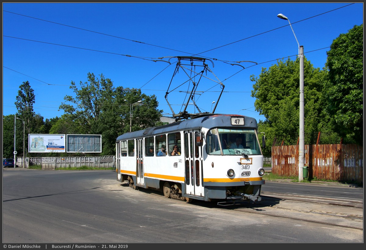 Бухарест - Илфов, Tatra T4R № 3413