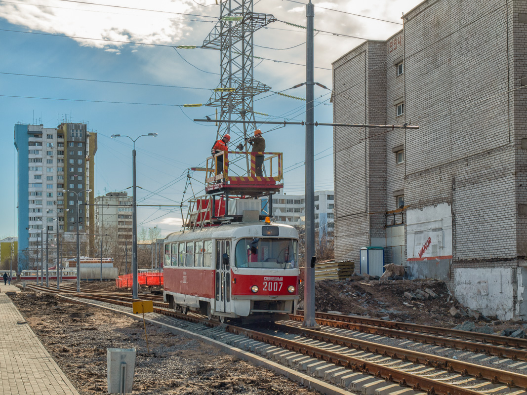 Самара, Tatra T3SU (двухдверная) № 2007; Самара — Строительство и ремонты трамвайных линий; Самара — Строительство трамвайной линии к стадиону "Самара Арена"