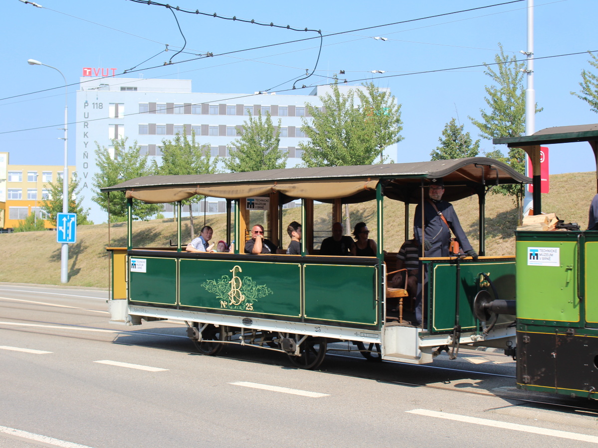 Brno, Graz 2-axle trailer car Nr 25; Brno — Streetparty 150 — 150 years of public transport in Brno celebrations