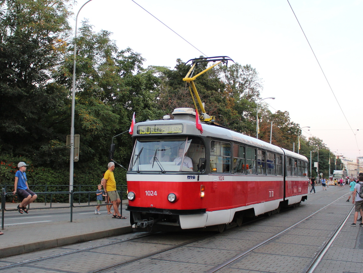 Брно, Tatra K2P № 1024; Брно — Streetparty 150 — празднование 150-летия городского транспорта в г. Брно