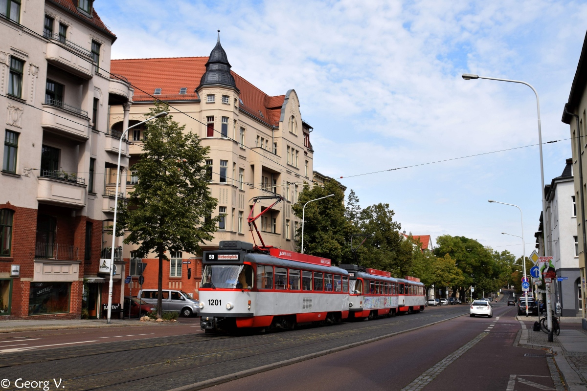 Галле, Tatra T4DC № 1201; Галле — Юбилей: 50 лет вагонов «Татра Т4Д» в Галле (07.09.2019)
