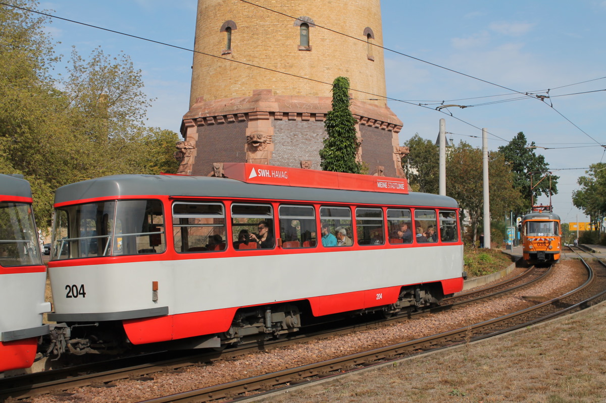 Halle, Tatra B4DC č. 204; Halle — Anniversary: 50 years of tramcars Tatra T4D in Halle (07.09.2019) • Jubiläum: 50 Jahre Tatra-Wagen in Halle (07.09.2019)