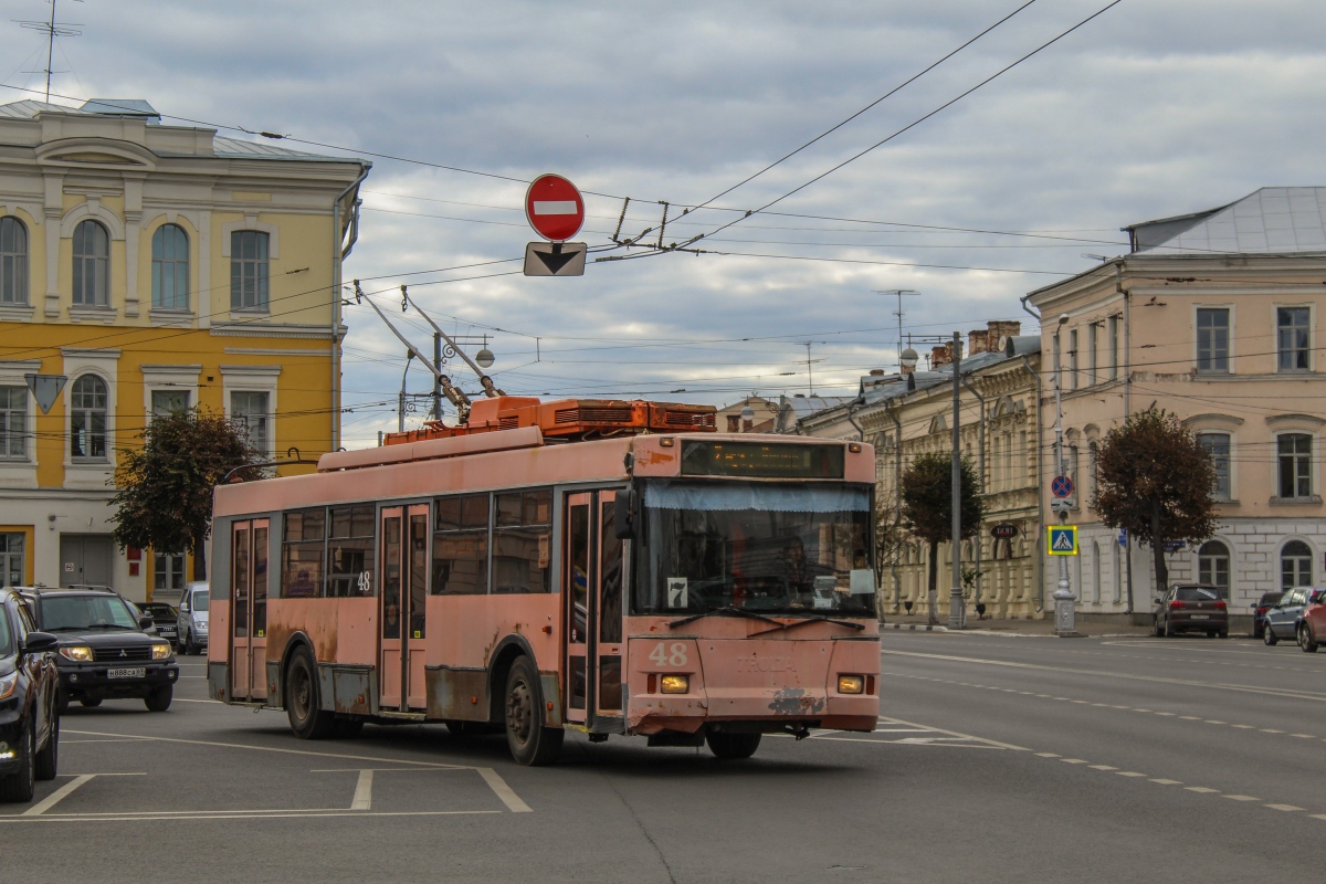 Тверь, Тролза-5275.05 «Оптима» № 48; Тверь — Последние годы тверского троллейбуса (2019 — 2020 гг.); Тверь — Троллейбусные линии: Центральный район