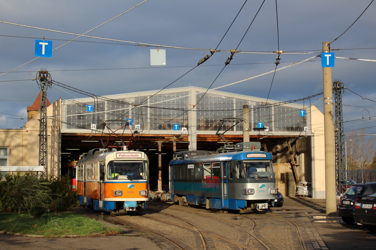 Лейпциг, Tatra T4D-M2 № 5001; Лейпциг, Tatra T4D-S / P № 5091
