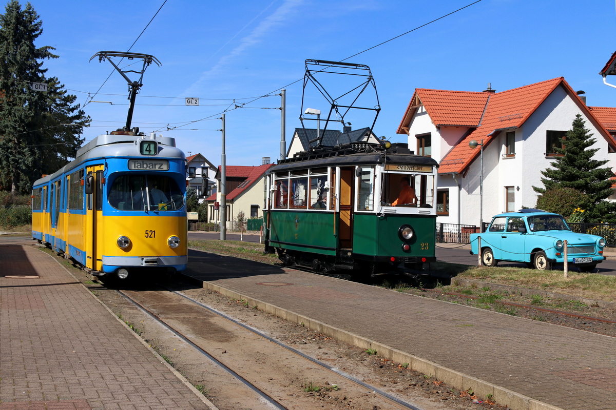 Gotha, Duewag GT8NF # 521; Gotha, Wismar 2-axle motor car # 23
