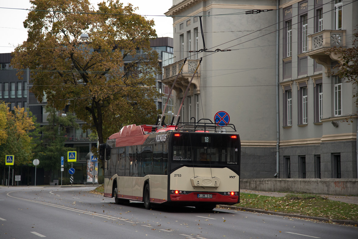 Вильнюс, Solaris Trollino IV 12 Škoda № 2753; Вильнюс — Временные плановые изменения движения