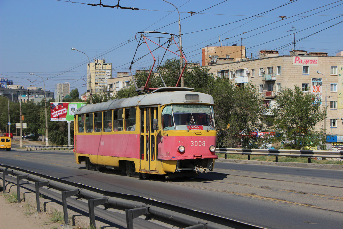 Волгоград, Tatra T3SU (двухдверная) № 3008