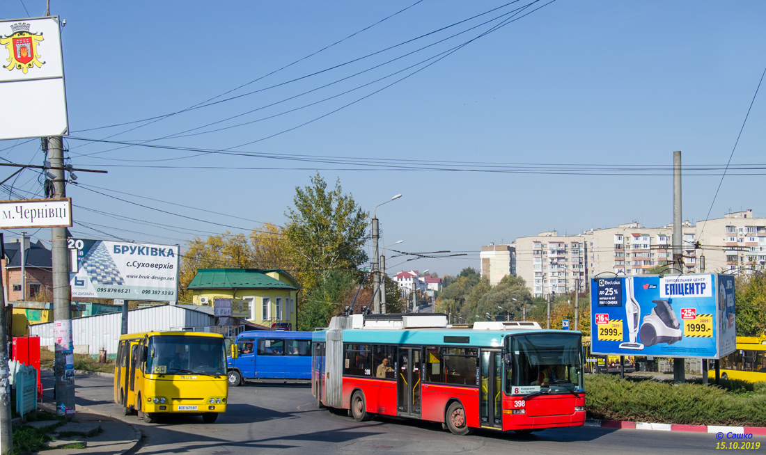 Чернивци, Hess SwissTrolley 2 (BGT-N1) № 398 Чернивци, Hess SwissTrolley 2 (BGT-N1) № 398
