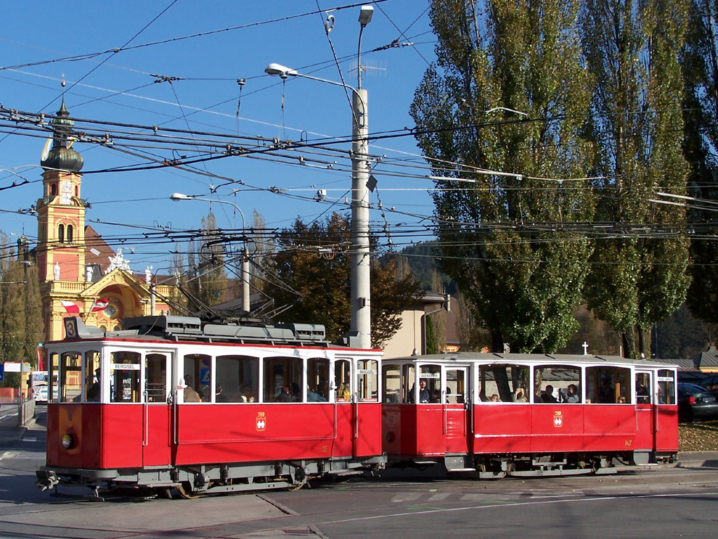 Инсбрук, SWS/MFO Ce 2/2 № 19; Инсбрук, Двухосный прицепной Graz № 147; Инсбрук — 25 Jahre Tiroler Museumsbahnen
