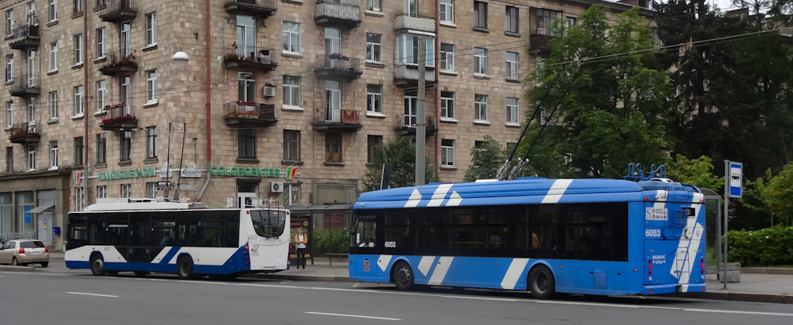 Pietari, VMZ-5298.01 “Avangard” # 6827; Pietari, Trolza-5265.08 “Megapolis” # 6052