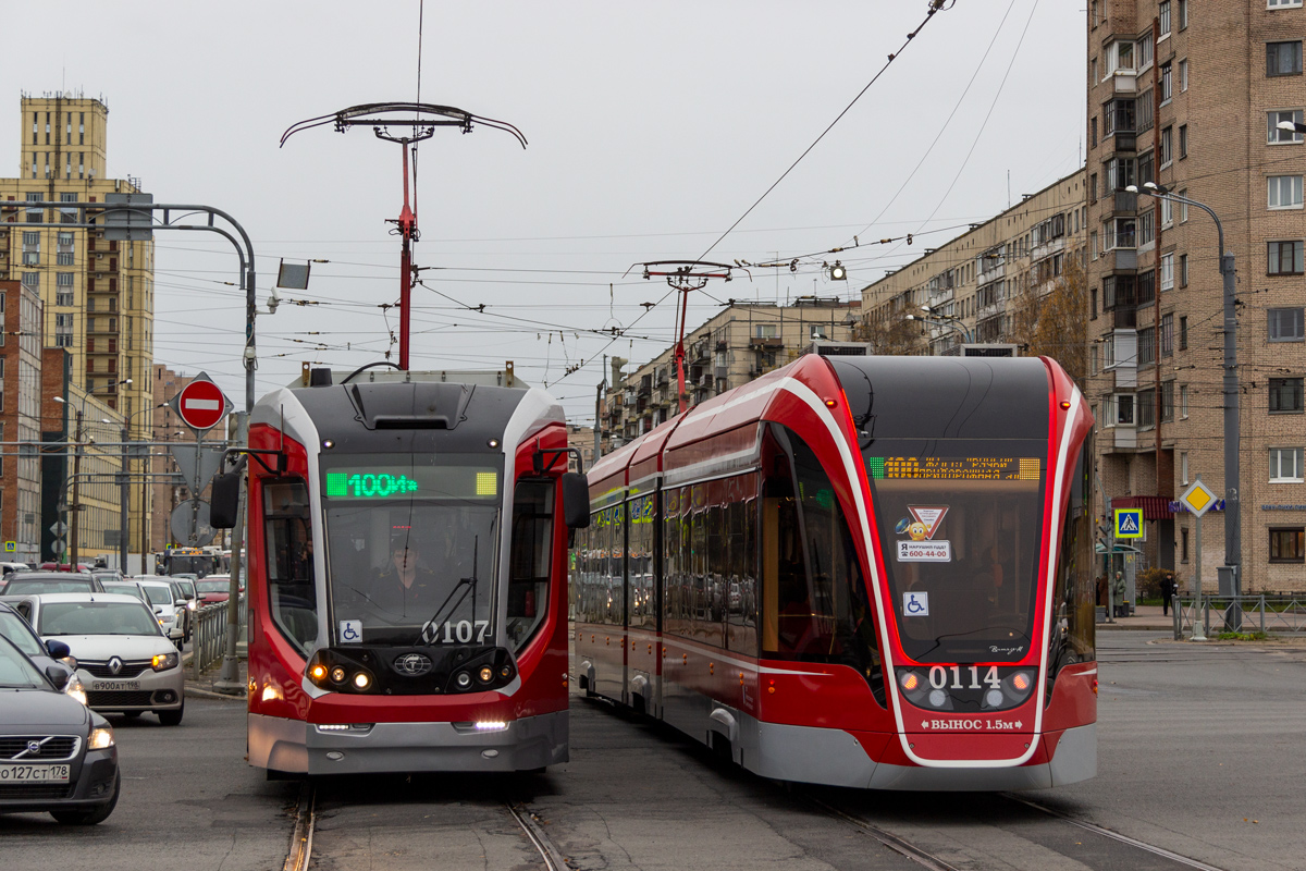 Санкт-Петербург, 71-931 «Витязь» № 0107; Санкт-Петербург, 71-931М «Витязь-М» № 0114