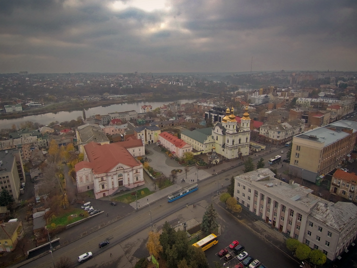 Винница — Электротранспорт Винницы с высоты