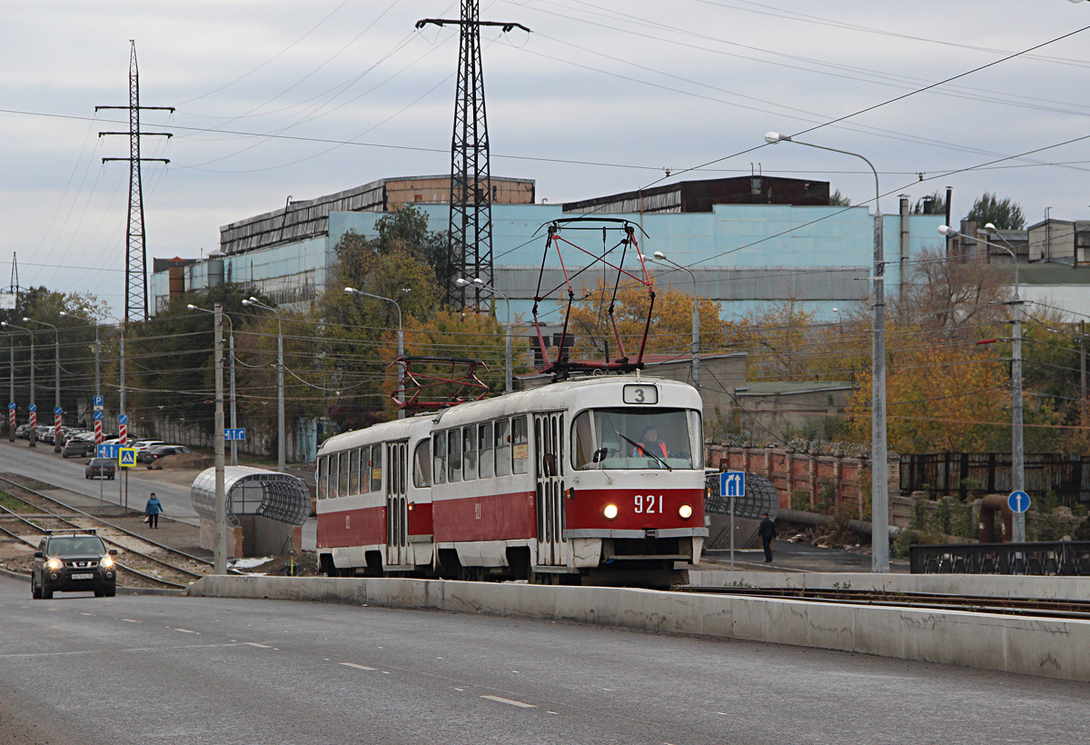 Самара, Tatra T3SU (двухдверная) № 921; Самара — Трамвайные линии
