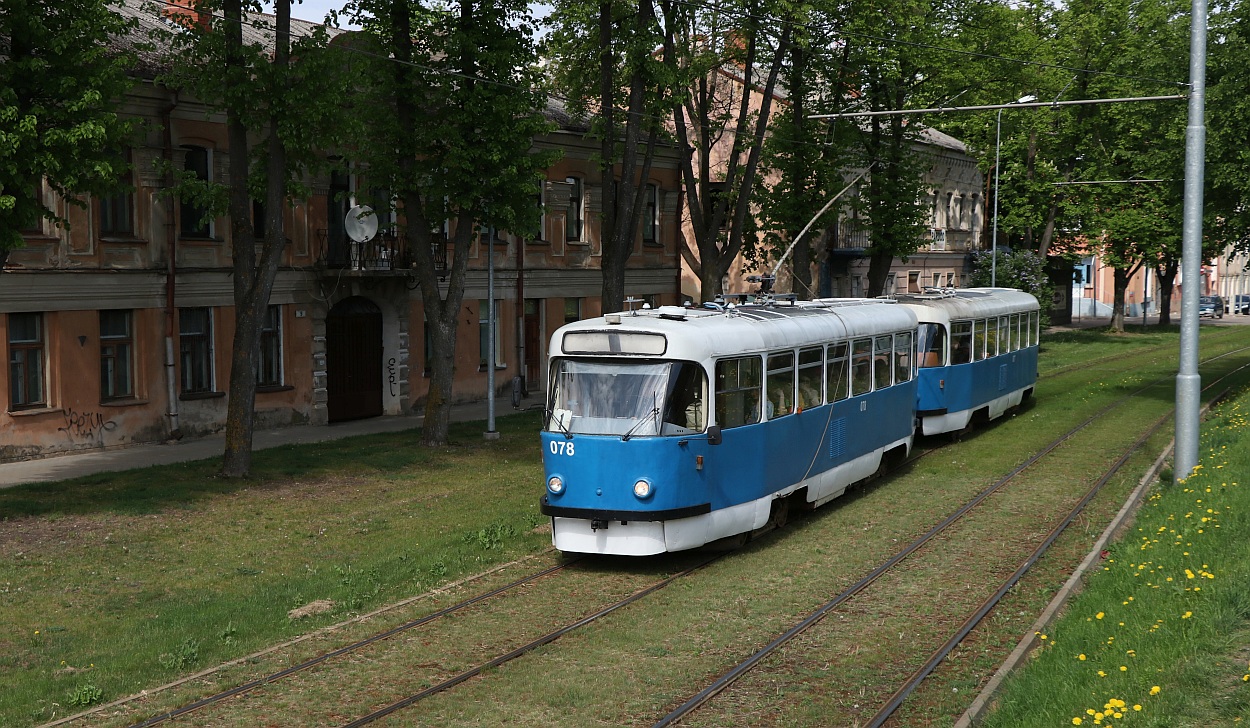 Daugavpils, Tatra T3DC1 № 078; Daugavpils, Tatra T3DC2 № 077 Daugavpils, Tatra T3DC1 № 078; Daugavpils, Tatra T3DC2 № 077