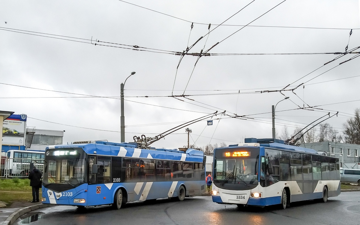 Санкт-Петербург, БКМ 32100D № 2103; Санкт-Петербург, ВМЗ-5298.01 «Авангард» № 3334