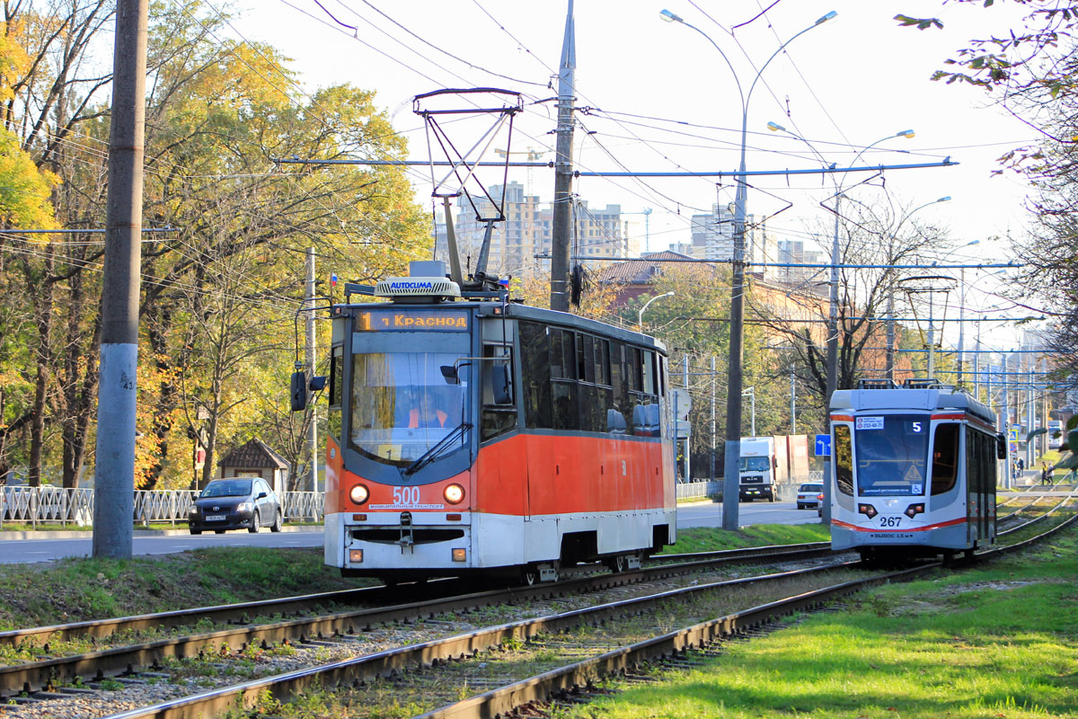 Краснодар, 71-605ТН (КТМ-5М3Р8) № 500; Краснодар, 71-623-04 № 267