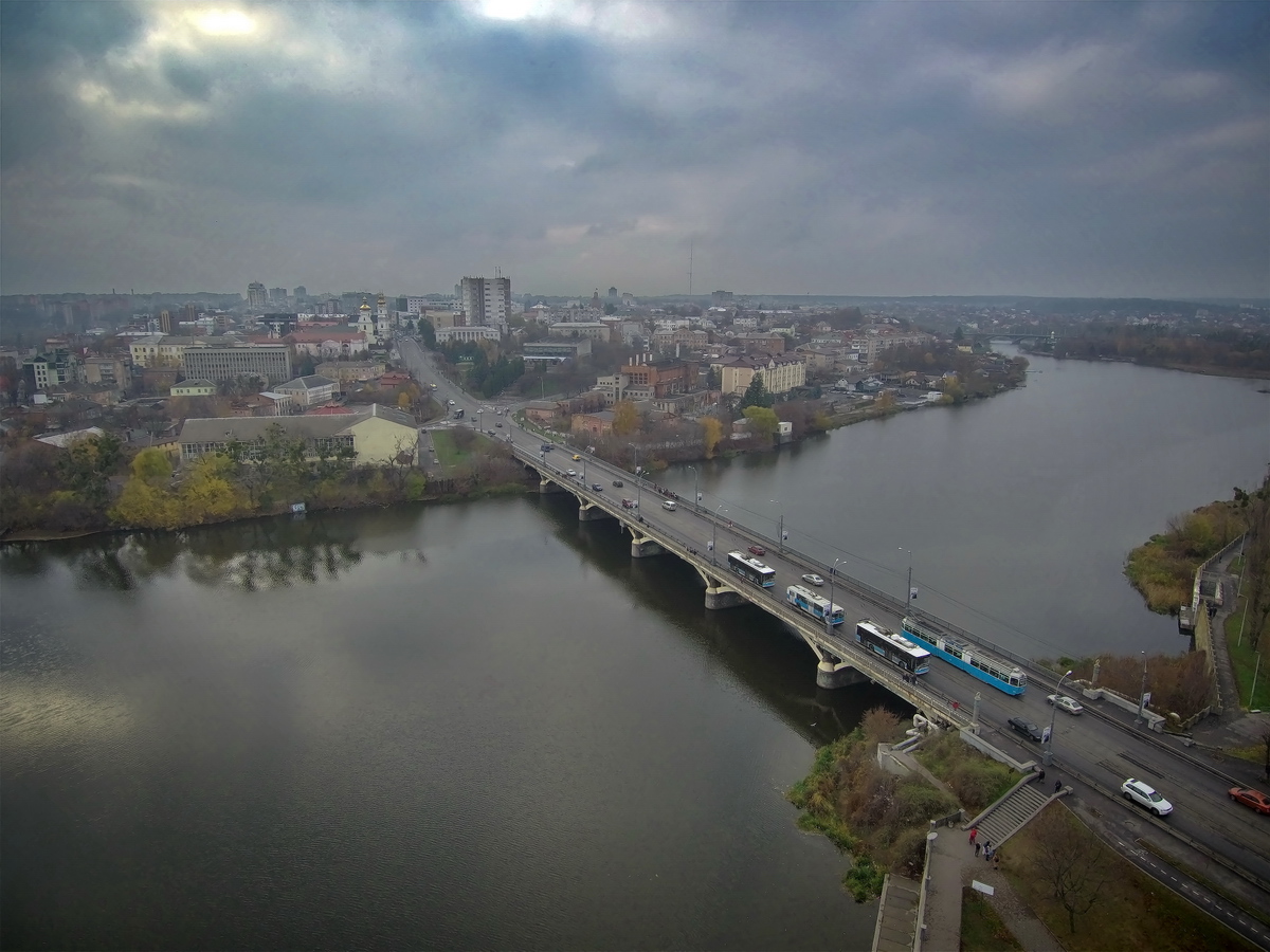 Винница — Электротранспорт Винницы с высоты