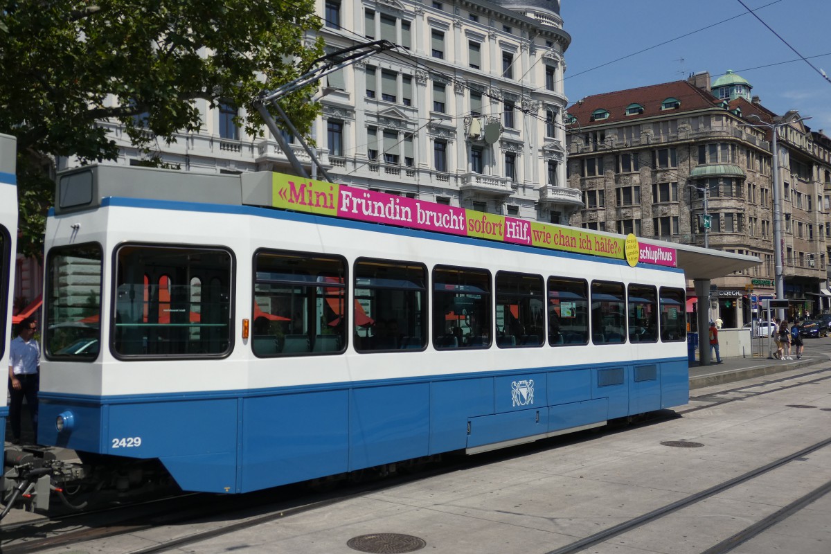 Zurich, SWP/SIG/ABB Be 2/4 "Tram 2000 Pony" № 2429