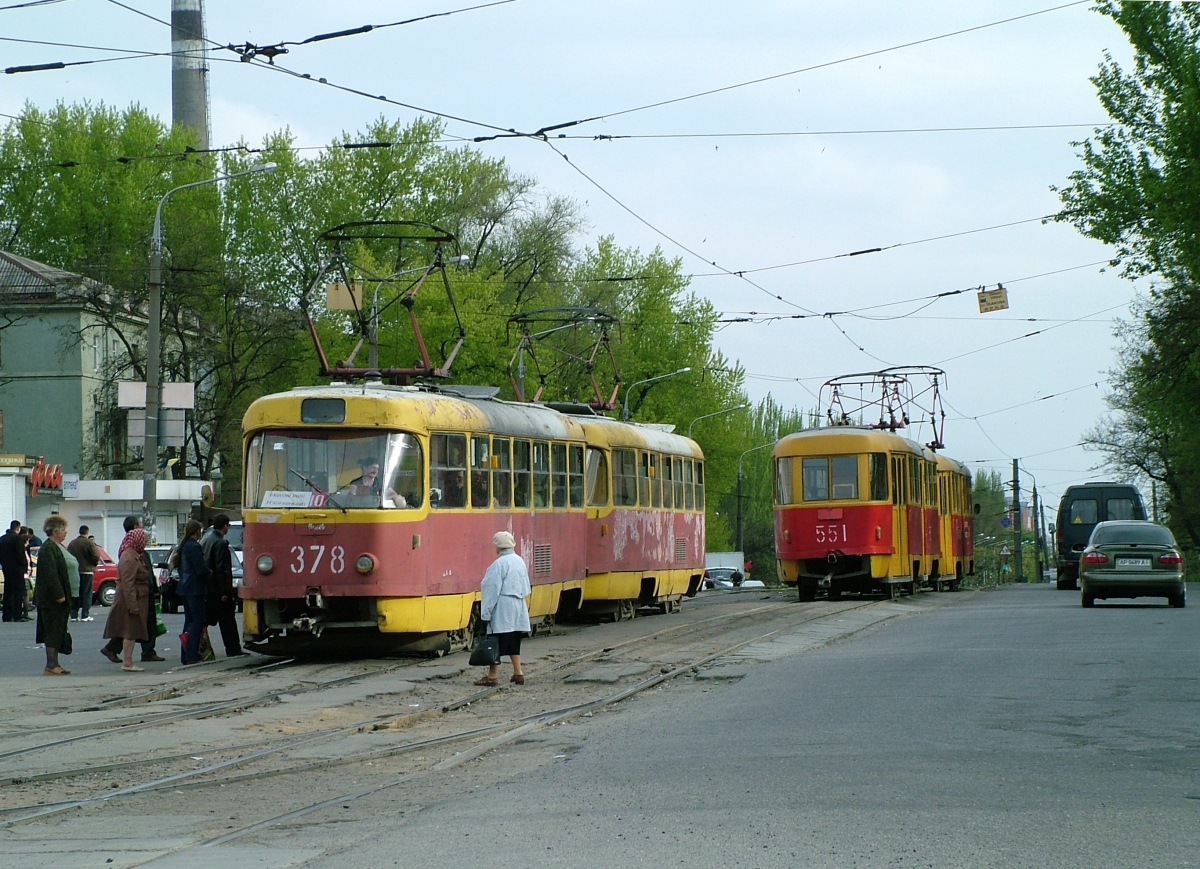 Запорожье, Tatra T3SU № 378; Запорожье, Tatra T3SU № 551
