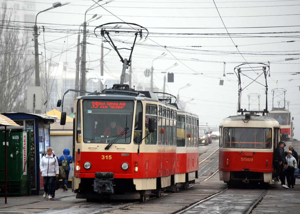 Киев, Tatra T6A5 № 315; Киев, Tatra T3SU № 5569