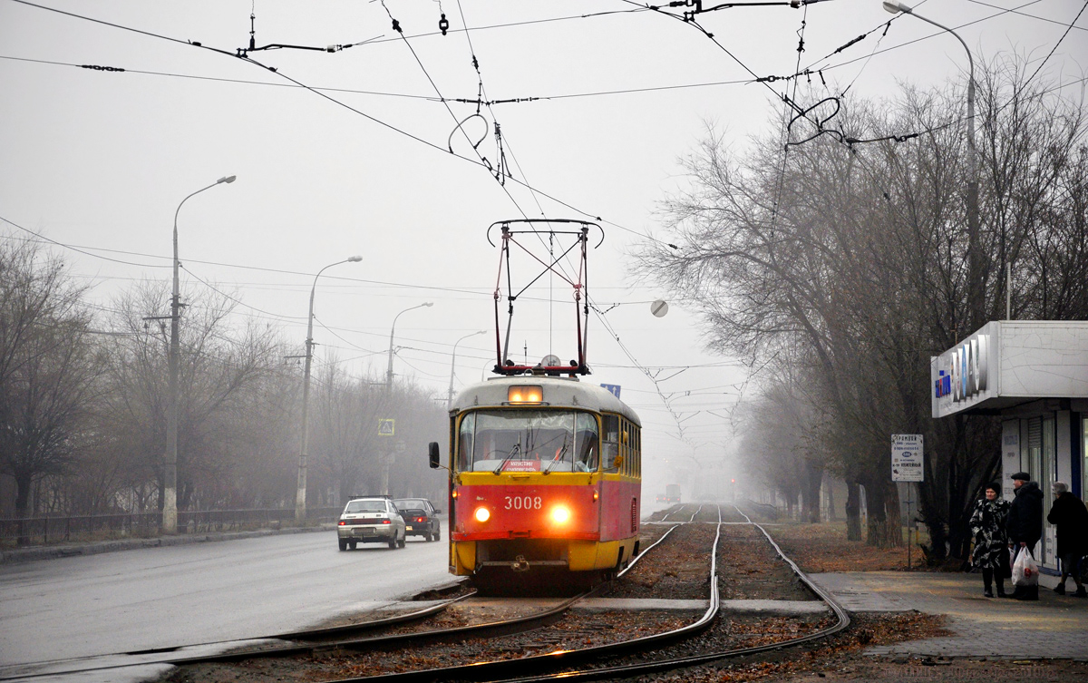 Волгоград, Tatra T3SU (двухдверная) № 3008
