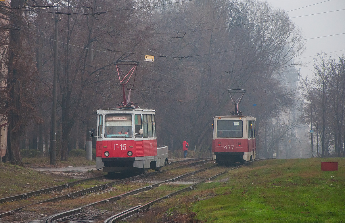 Kryvyi Rih, 71-605 (KTM-5M3) № Г-15; Kryvyi Rih, 71-605 (KTM-5M3) № 477