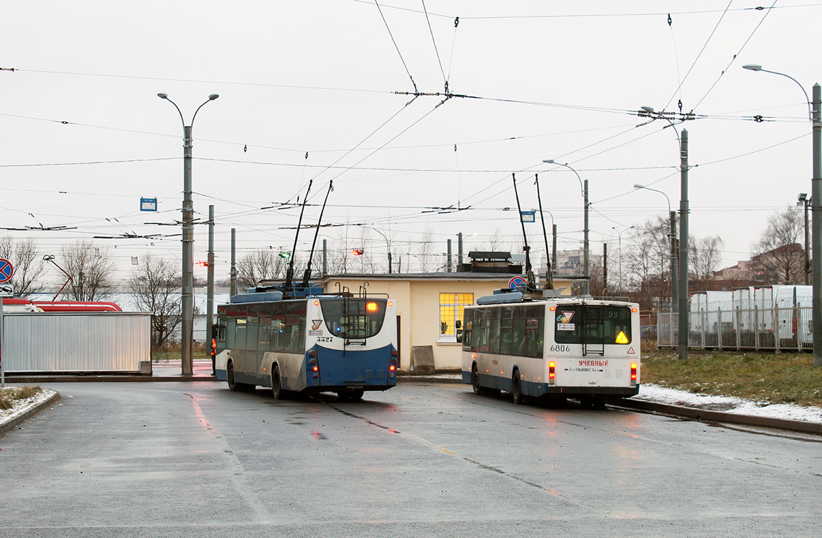 Санкт-Петербург, ВМЗ-5298.01 «Авангард» № 3327; Санкт-Петербург, ВМЗ-5298.01 (ВМЗ-463) № 6806; Санкт-Петербург — Конечные станции и разворотные кольца