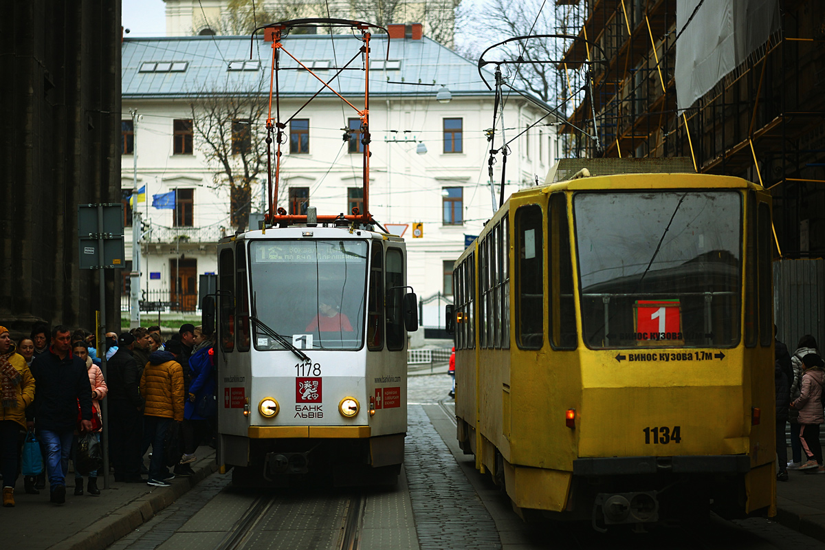 Львов, Tatra KT4D № 1178; Львов, Tatra KT4SU № 1134