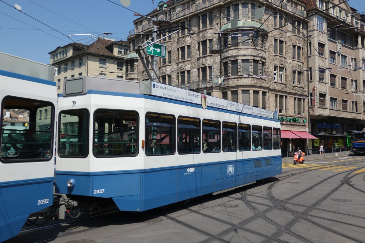 Zurich, SWP/SIG/ABB Be 2/4 "Tram 2000 Pony" Br. 2427