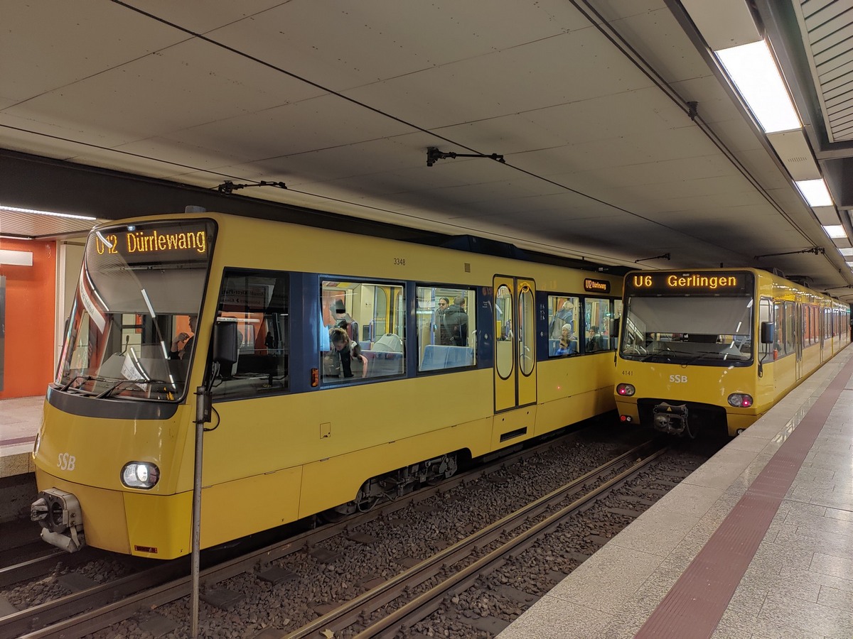 Штутгарт, Duewag DT8.11 № 3348; Штутгарт, Duewag DT8.S № 4141