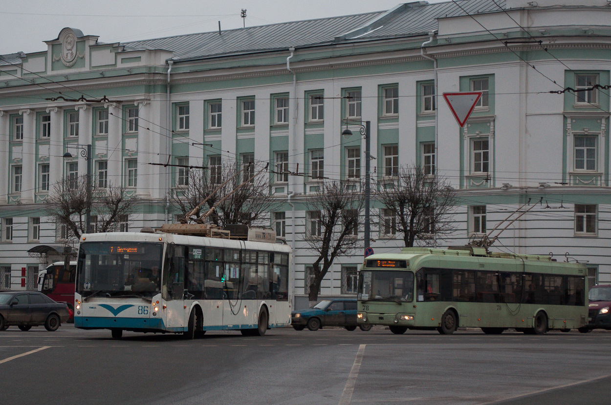Тверь, Тролза-5265.00 «Мегаполис» № 86; Тверь, БКМ 32102 № 78
