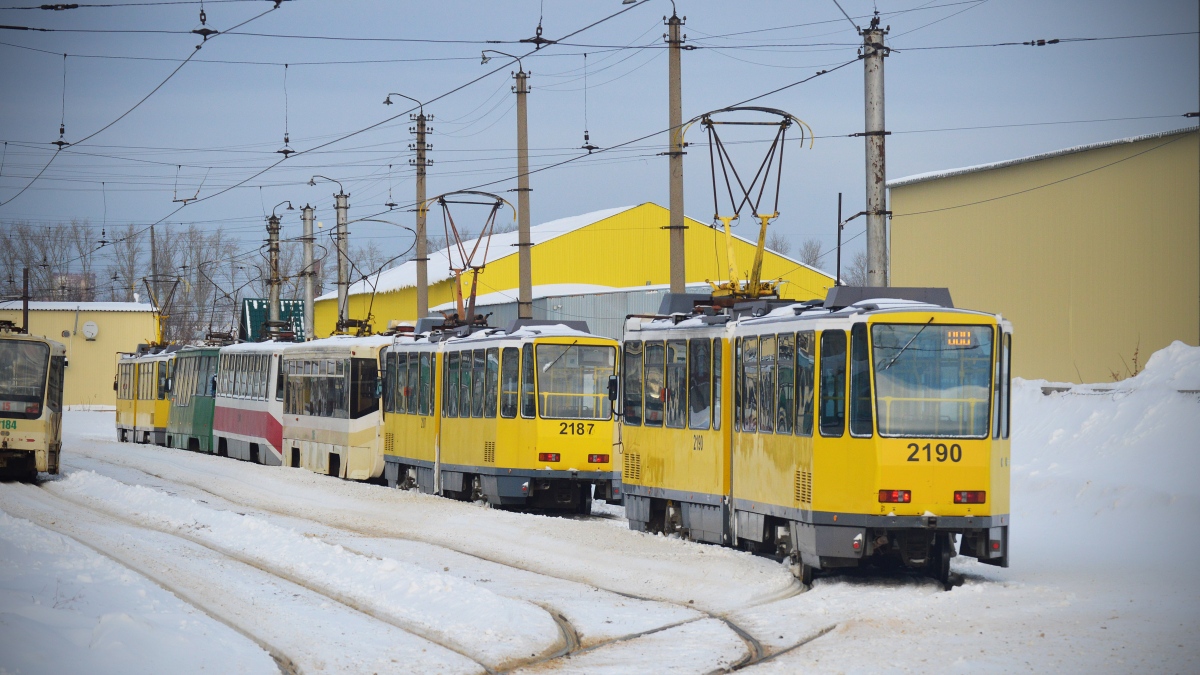 Новосибирск, Tatra KT4DM № 2187; Новосибирск, Tatra KT4DM № 2190; Новосибирск — Трамвайные и троллейбусные депо