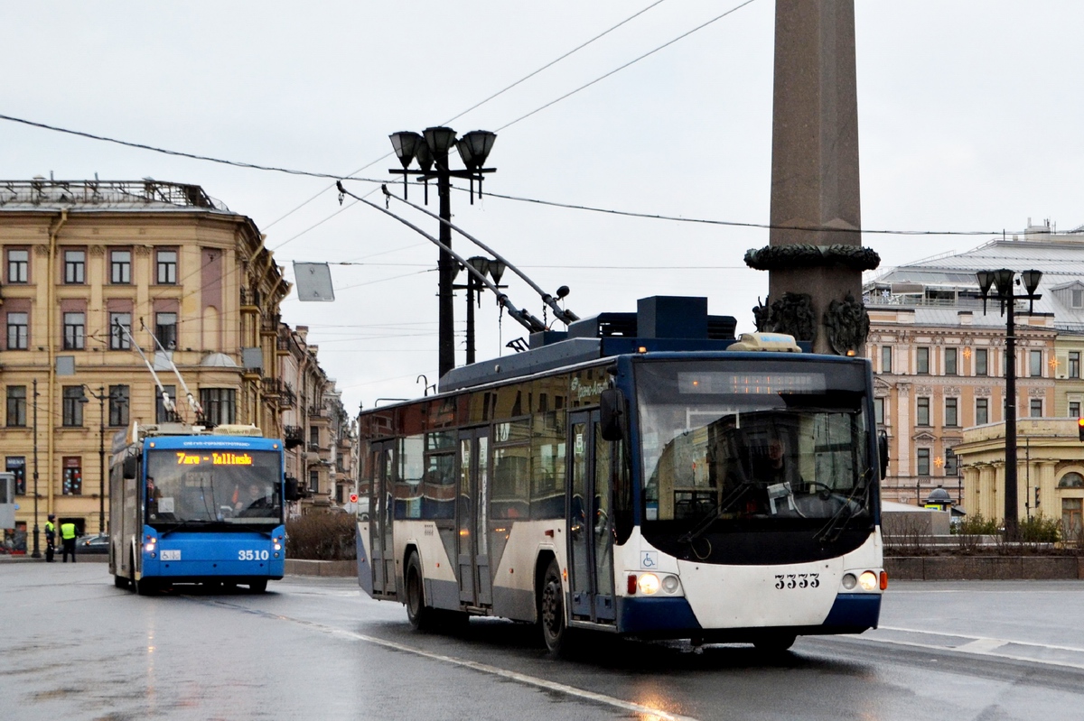 Санкт-Петербург, ВМЗ-5298.01 «Авангард» № 3333; Санкт-Петербург, Тролза-5265.00 «Мегаполис» № 3510